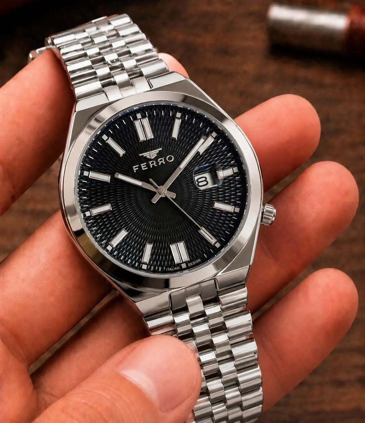 Ferro Premium İtalian Desing Çelik Kordon Nişan Ve Damat Saati 3 Atm Erkek Kol Saati EFM40136-B4