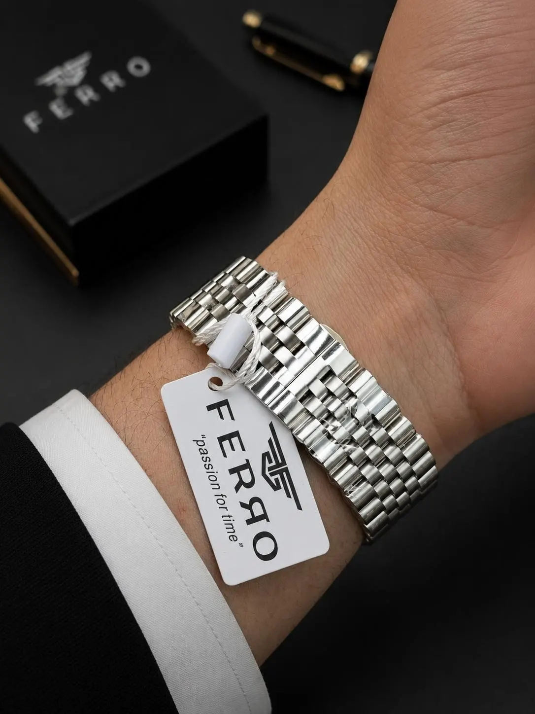 Ferro Premium İtalian Desing Çelik Kordon Nişan Ve Damat Saati 3 Atm Erkek Kol Saati EFM40136-B4