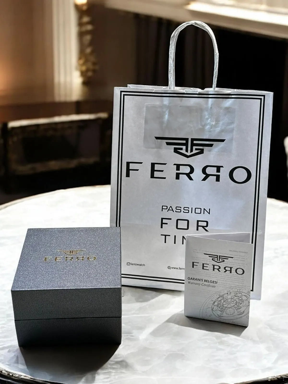 Ferro Premium İtalian Desing Çelik Kordon Nişan Ve Damat Saati 3 Atm Erkek Kol Saati EFM40136-B4