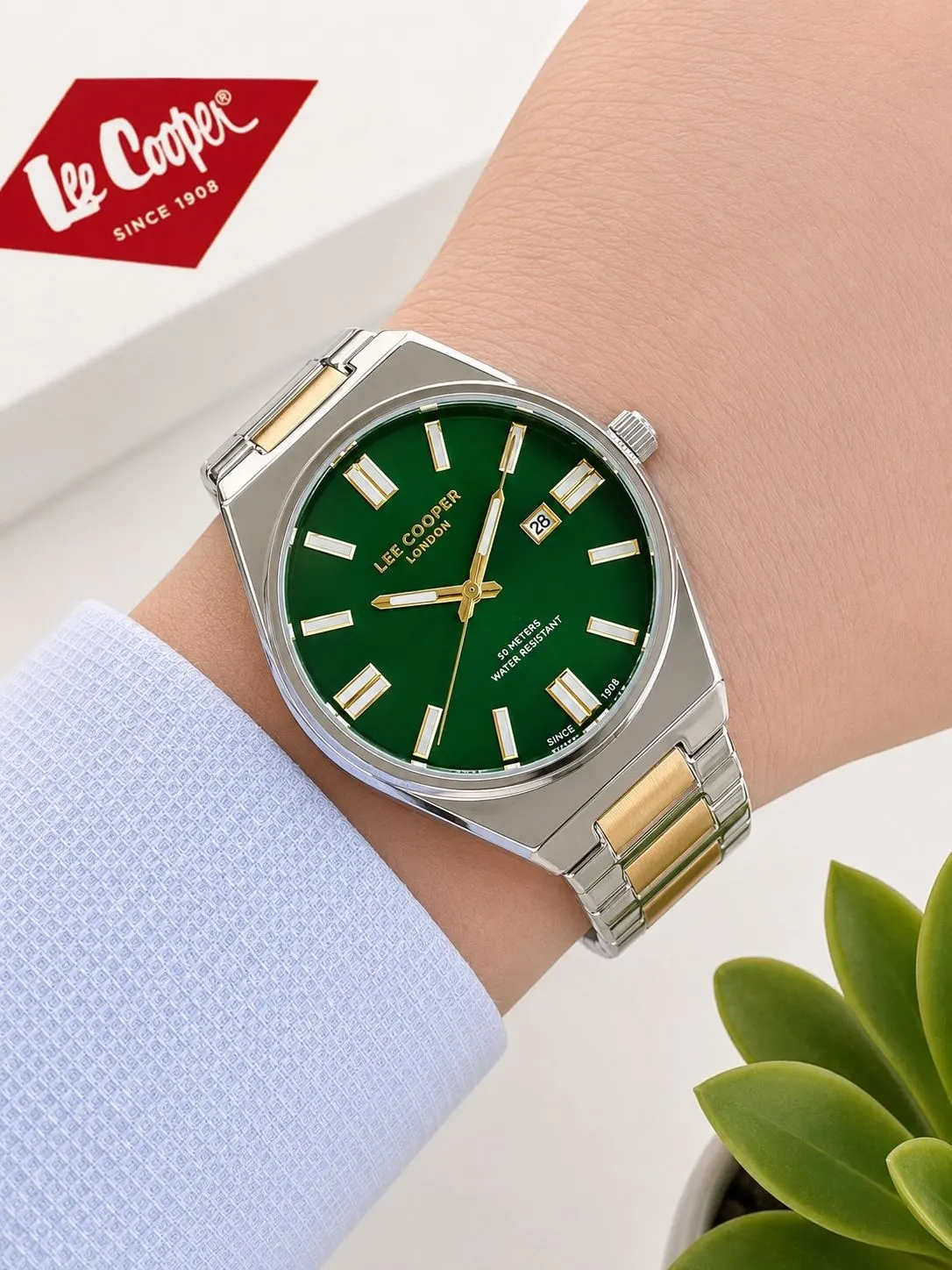 Lee Cooper 2 Yıl Garantili Takvimli Kadran Bileklik Hediyeli  Erkek Kol Saati E8325.270