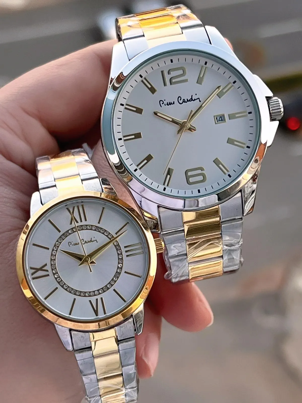 Pierre Cardin Bay ve Bayan Çiftlere Özel Çelik Kordon Çift Kol Saati 30 Mt Su Gecirmez CF.PR8046.M3