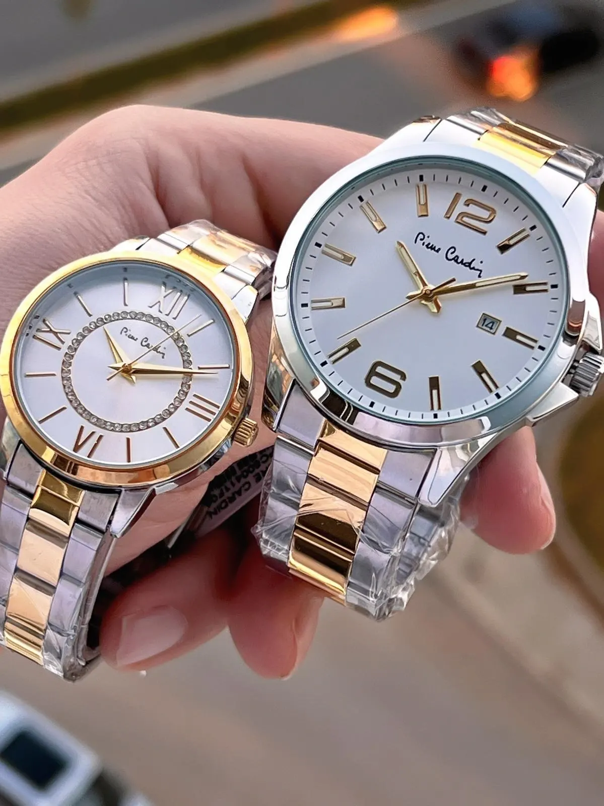 Pierre Cardin Bay ve Bayan Çiftlere Özel Çelik Kordon Çift Kol Saati 30 Mt Su Gecirmez CF.PR8046.M3