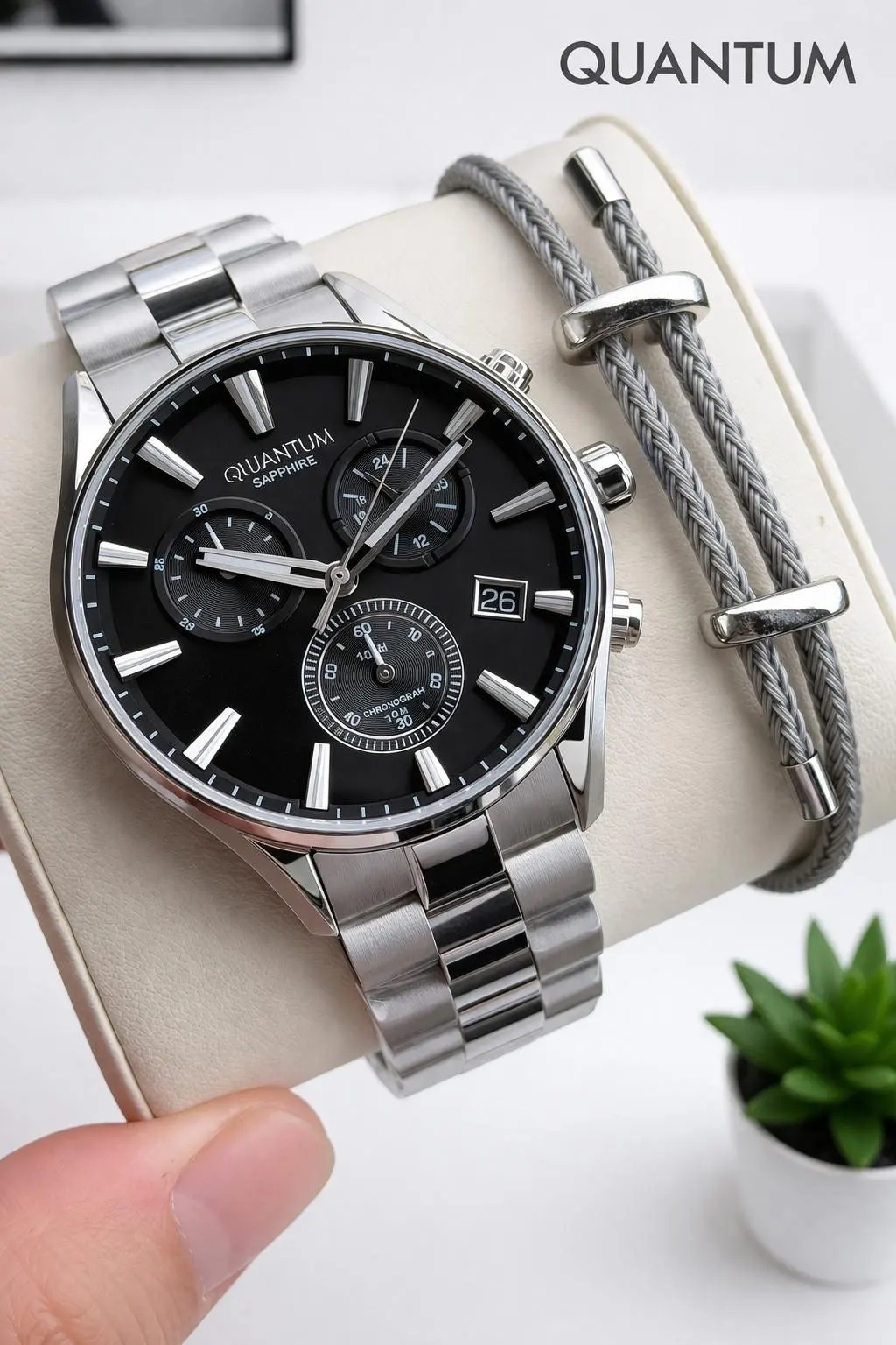 Quantum Sapphire Camlı İtalyan Bileklik Hediyeli 2 Yıl Garantili 10 Atm Erkek Kol Saati 1193.350