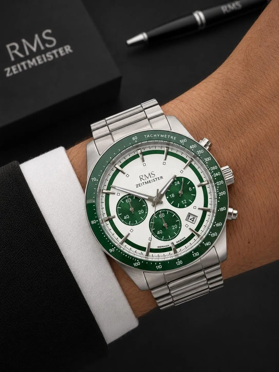 RMS Romanson Premium Erkek Kol Saati Çelik Kordon 5 ATM Su Geçirmez Kronometreli Kadran AG2198.180