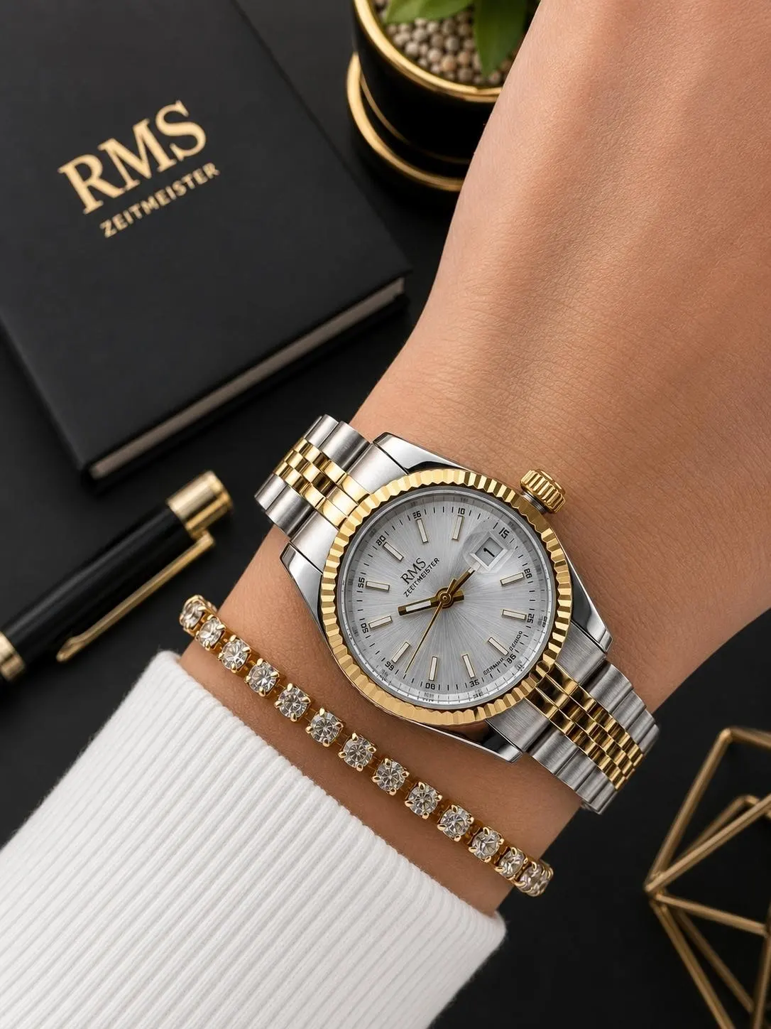 RMS Romanson Vintage Mini Kasa Özel Kordon 2 Yıl Garantili 3 Atm Kadın Kol Saati+Bileklik A2145.40