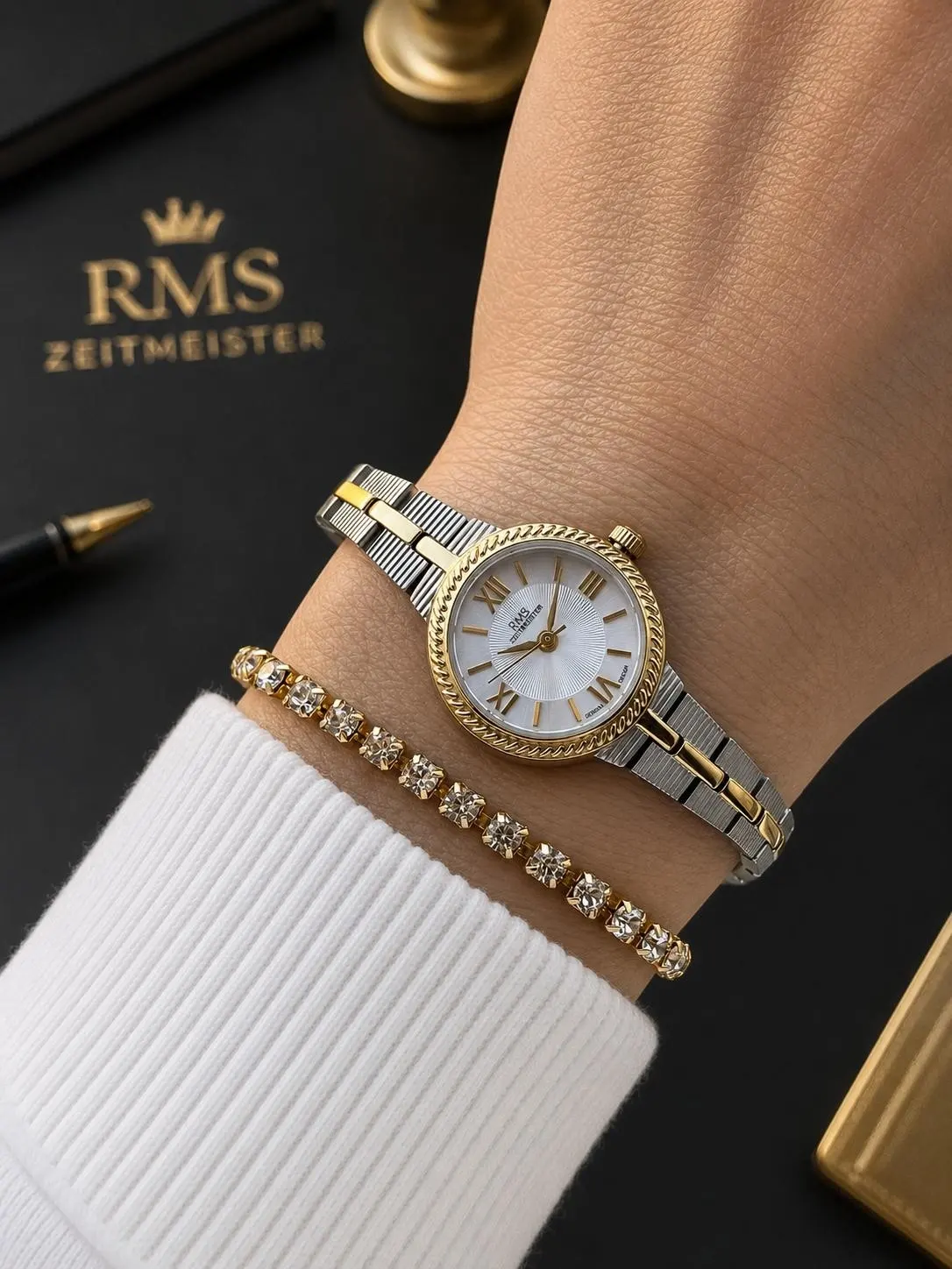 RMS Romanson Vintage Mini Kasa Özel Kordon 2 Yıl Garantili 3 Atm Kadın Kol Saati+Bileklik A2239.40