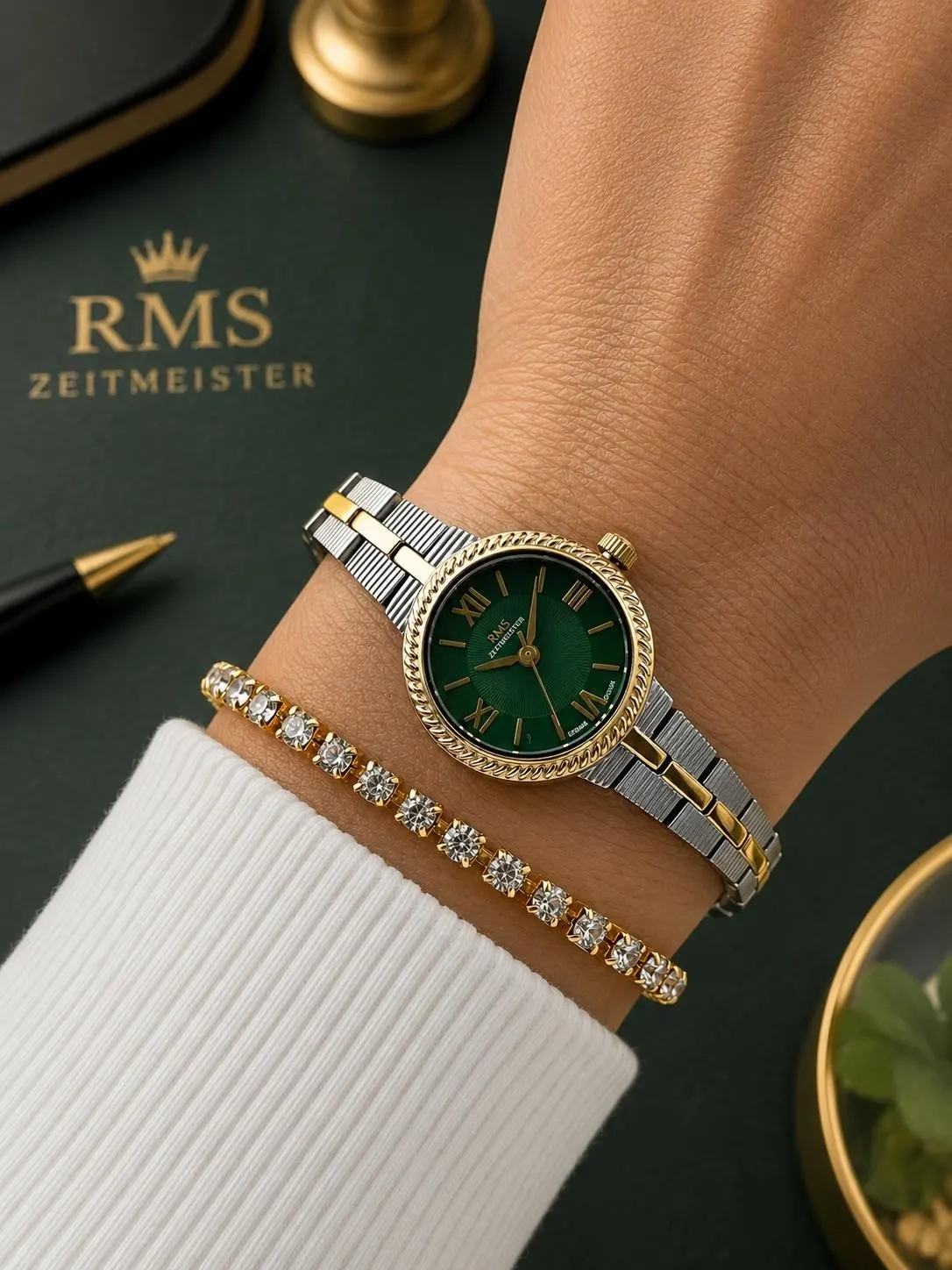 RMS Romanson Vintage Mini Kasa Özel Kordon 2 Yıl Garantili 3 Atm Kadın Kol Saati+Bileklik A2239.49