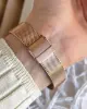 Ferro Hasır Kordonlu Rose Gold Kararmaz Renk Atmaz 3 Atm  Özel Tasarım Kadın Kol Saat BF21153CWT-C