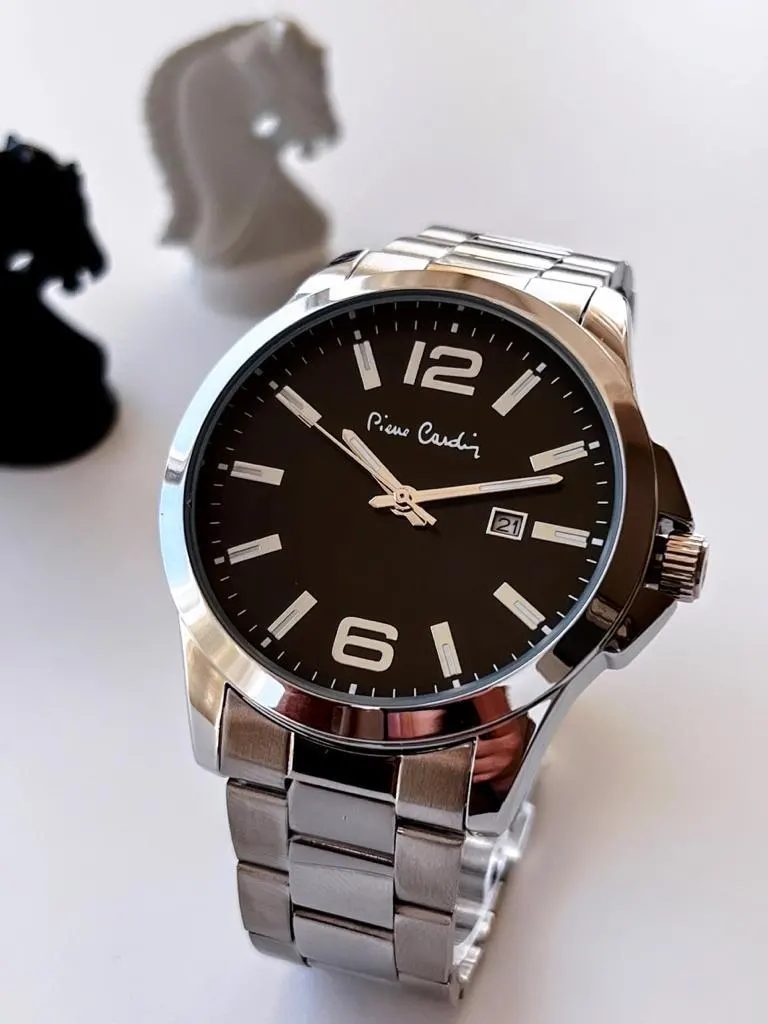 800411F01I Pierre Cardin Çelik Kordon Erkek Kol Saati 30 Mt Su Gecirmez + Doğal Taş Bileklik Hediye