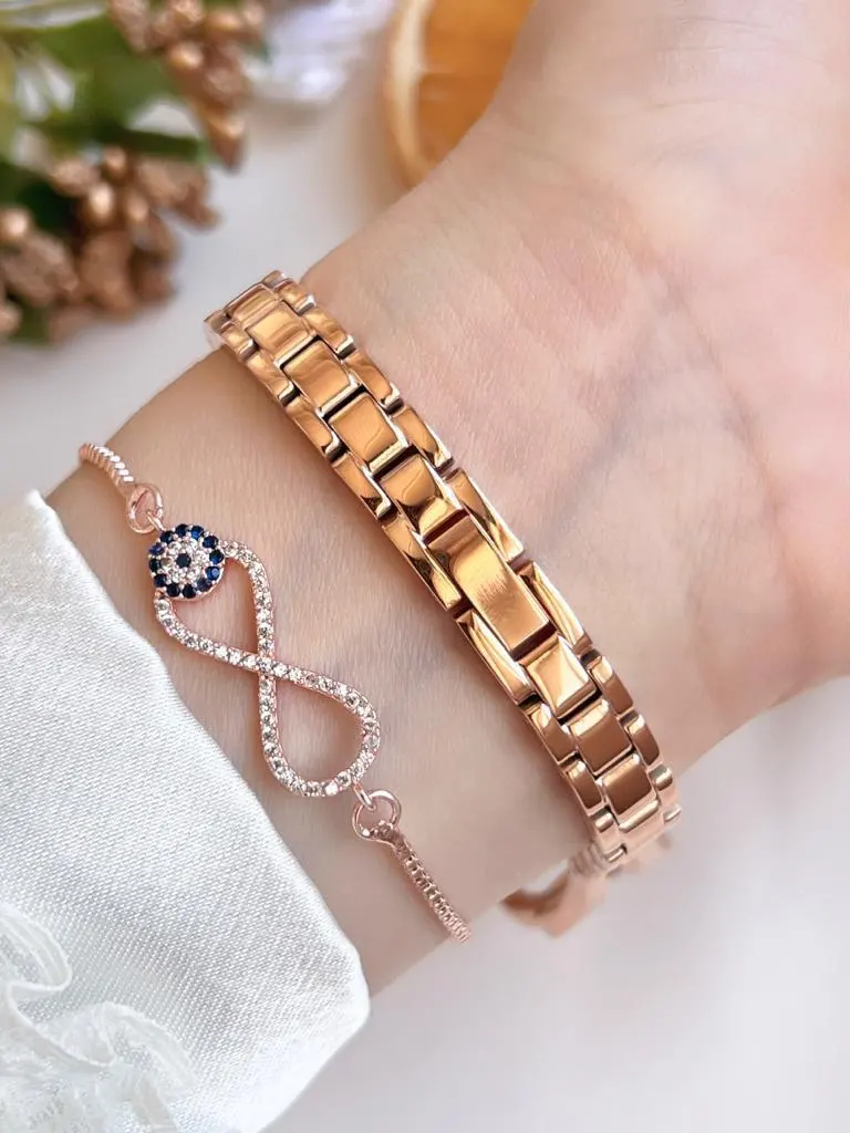 BLKT.2.617 Revello Elite Model Bronz/Rose Özel Renk 30 Mt Su Geçirmez+Bileklik Lady Wristwatch