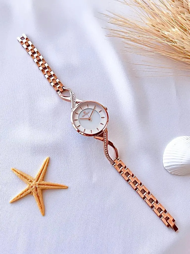 BLKT.2.617 Revello Elite Model Bronz/Rose Özel Renk 30 Mt Su Geçirmez+Bileklik Lady Wristwatch