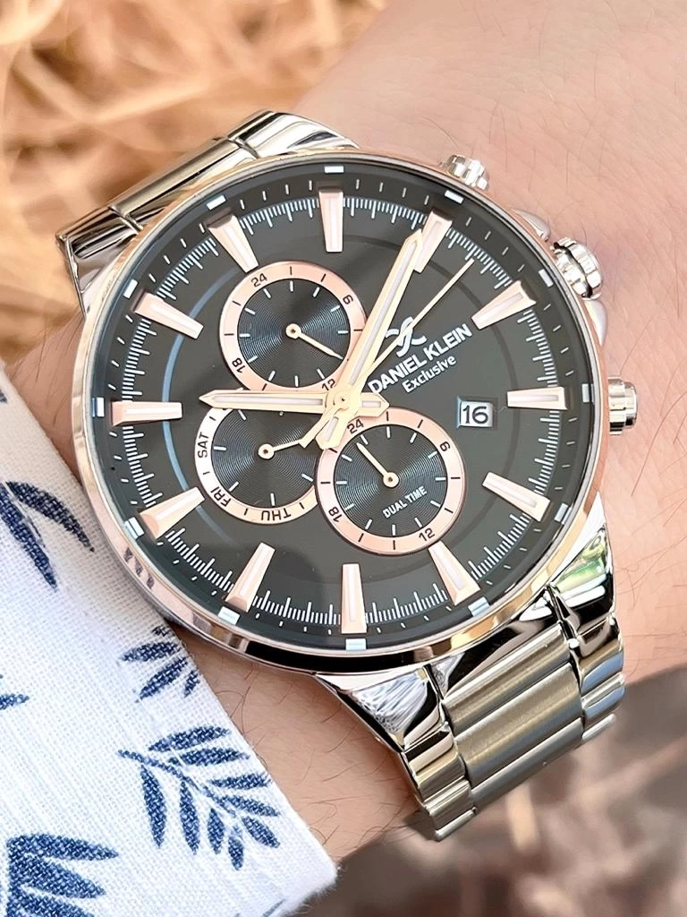 BLKT.X35 Daniel Klein Çelik Kordon İç Fonksiyonları Aktif 30 Mt Suya Dayanıklı Özel Tasarım Kol Saat