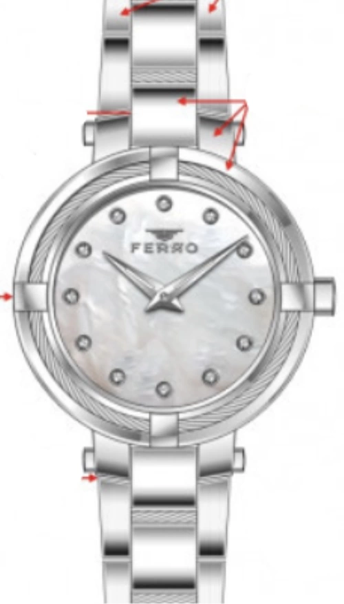 Ferro Gümüş Çelik Kordon Kadın Kol Saati F40097A-A