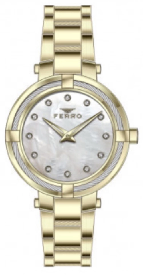 Ferro Sarı Çelik Kordon Kadın Kol Saati F40097A-B