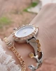 BLKT.2.362 Bayan Gümüş/Gold Vintage Retro Model Swarovski Taşlı Çelik Bayan Kol Saati+Bileklik