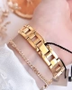 BLKT.2.608 Revello Altın Kaplama Kararma Renk Atma Yapmaz 3Atm Su Geçirmez+Bileklik Lady Wristwatch
