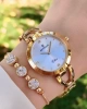 RVL-3741-E Revello Altın Kaplama Elite Swarovski Taşlı 30 Mt Su Geçirmez+Bileklik Lady Wristwatch