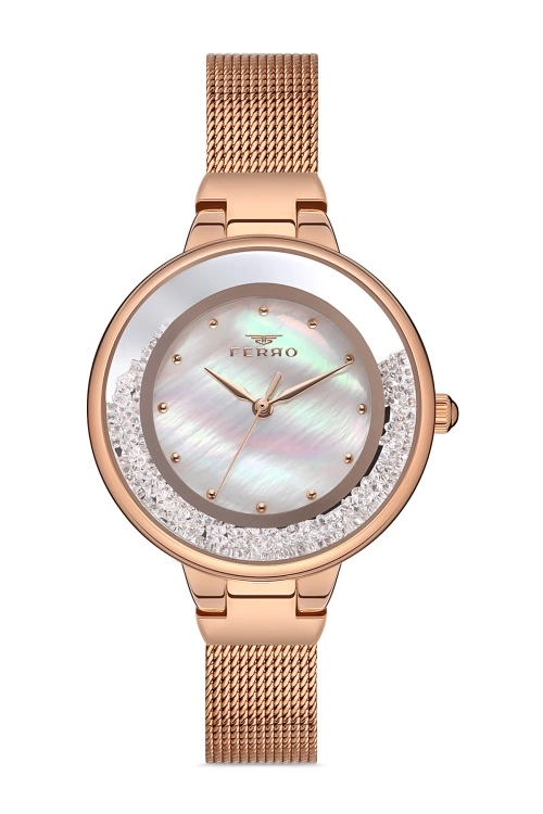 Ferro Rose Hasır Kordon Kadın Kol Saati F21205C-C