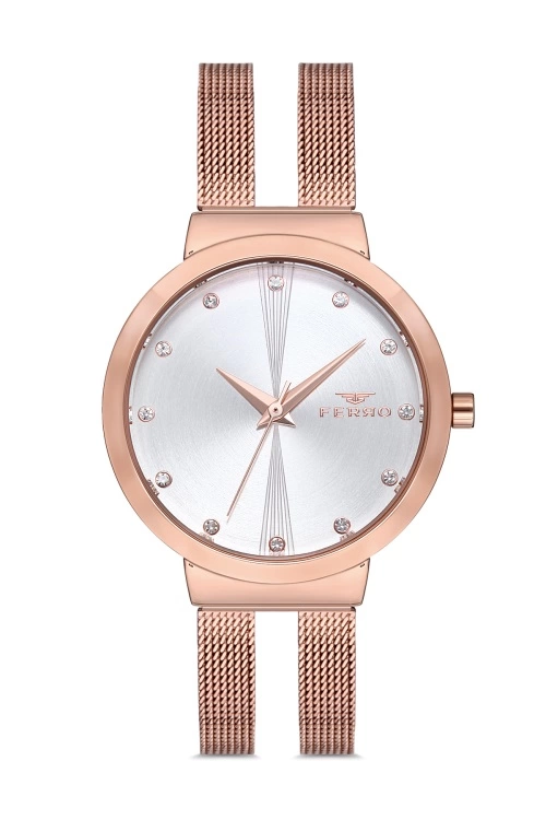 Ferro Rose Hasır Kordon Kadın Kol Saati F2996C-1109-C