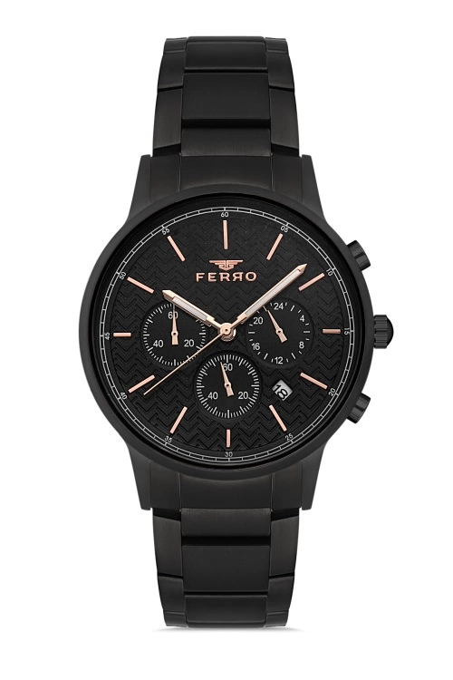 Ferro Siyah Çelik Kordon Erkek Kol Saati FM31151A-G