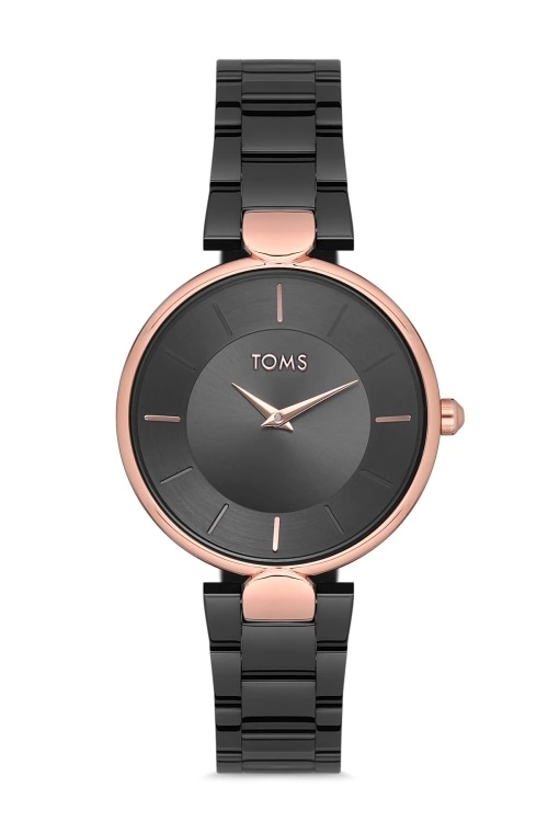 Toms Siyah Çelik Kordon Kadın Kol Saati T21129A-Q
