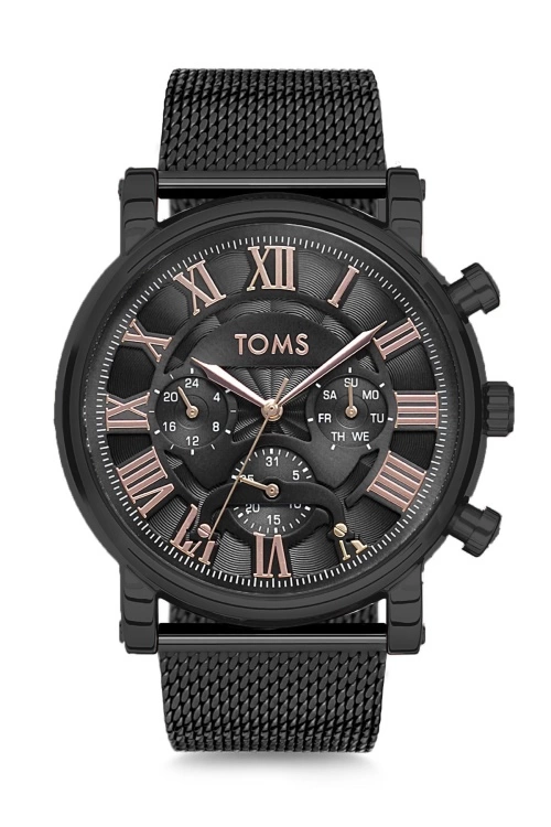 Toms Siyah Hasır Kordon Erkek Kol Saati TM1827C-1054-G