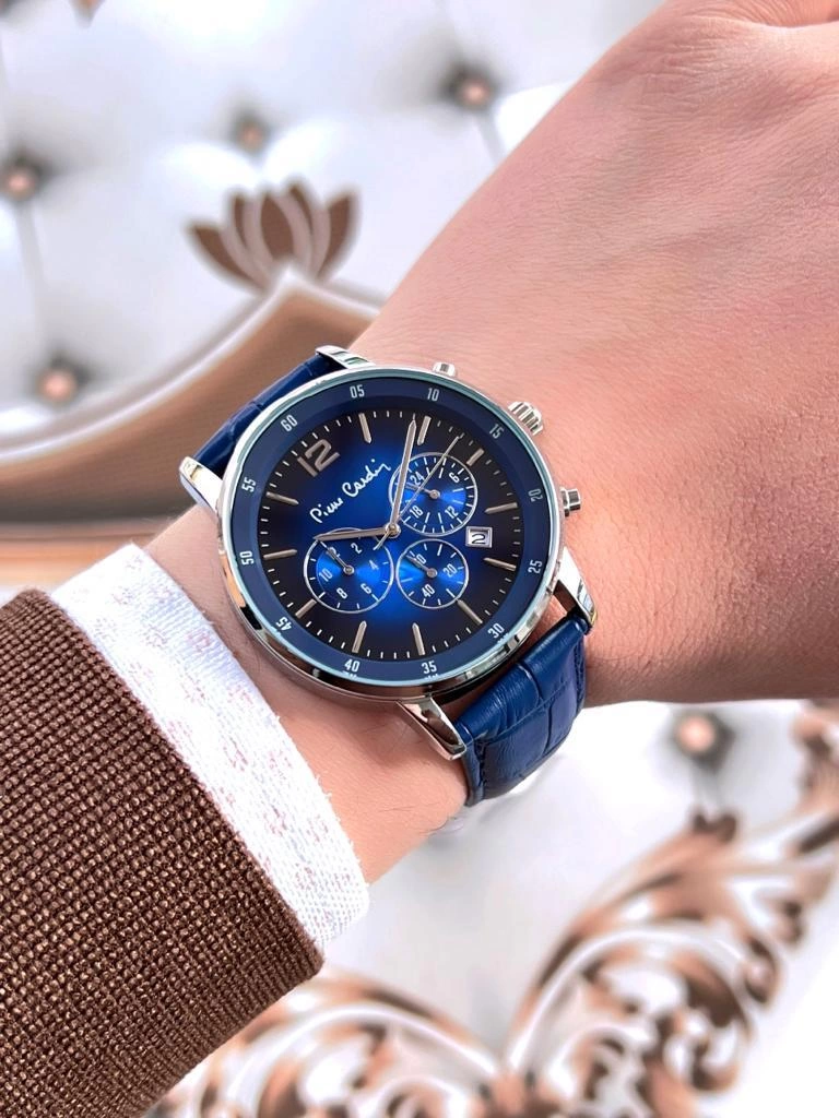 800501F02 Pierre Cardin İç Fonsiyonları AktiF Deri Kordon 30 Mt Suya Dayanıklı Kol Saat+Bileklik