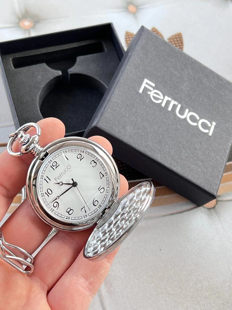 BLKT.2.277 Ferrucci Nostaljik Retro Zincirli Orjinal Kutusunda Köstekli Cep Saati Özel Tasarım