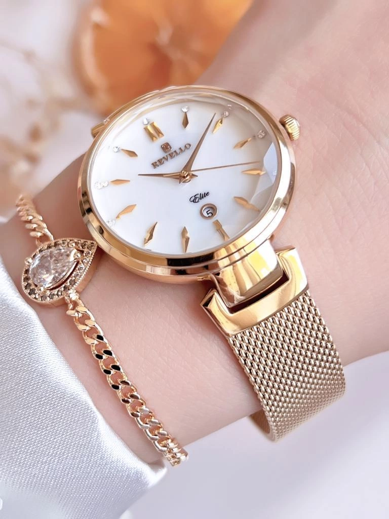 BLKT.2.609 Revello Altın Kaplama Kararma Renk Atma Yapmaz 3Atm Su Geçirmez+Bileklik Lady Wristwatch