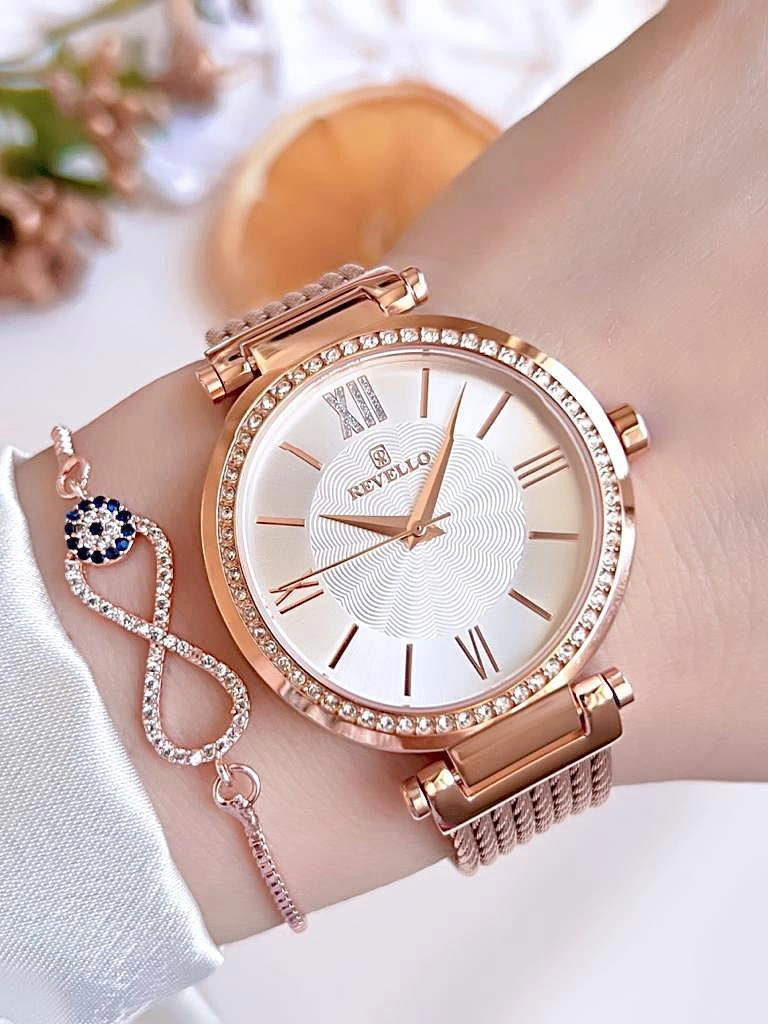 BLKT.2.619 Revello Elite Model Bronz/Rose Özel Renk 30 Mt Su Geçirmez+Bileklik Lady Wristwatch