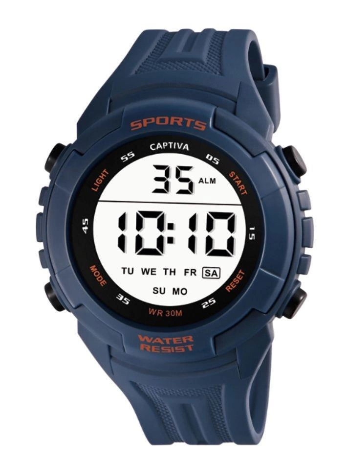 Captiva Digital 30 mt Suya Dayanıklı Alarm&Kronometre&Aydınlatma Silikon Kordonlu Çoçuk Kol Saati
