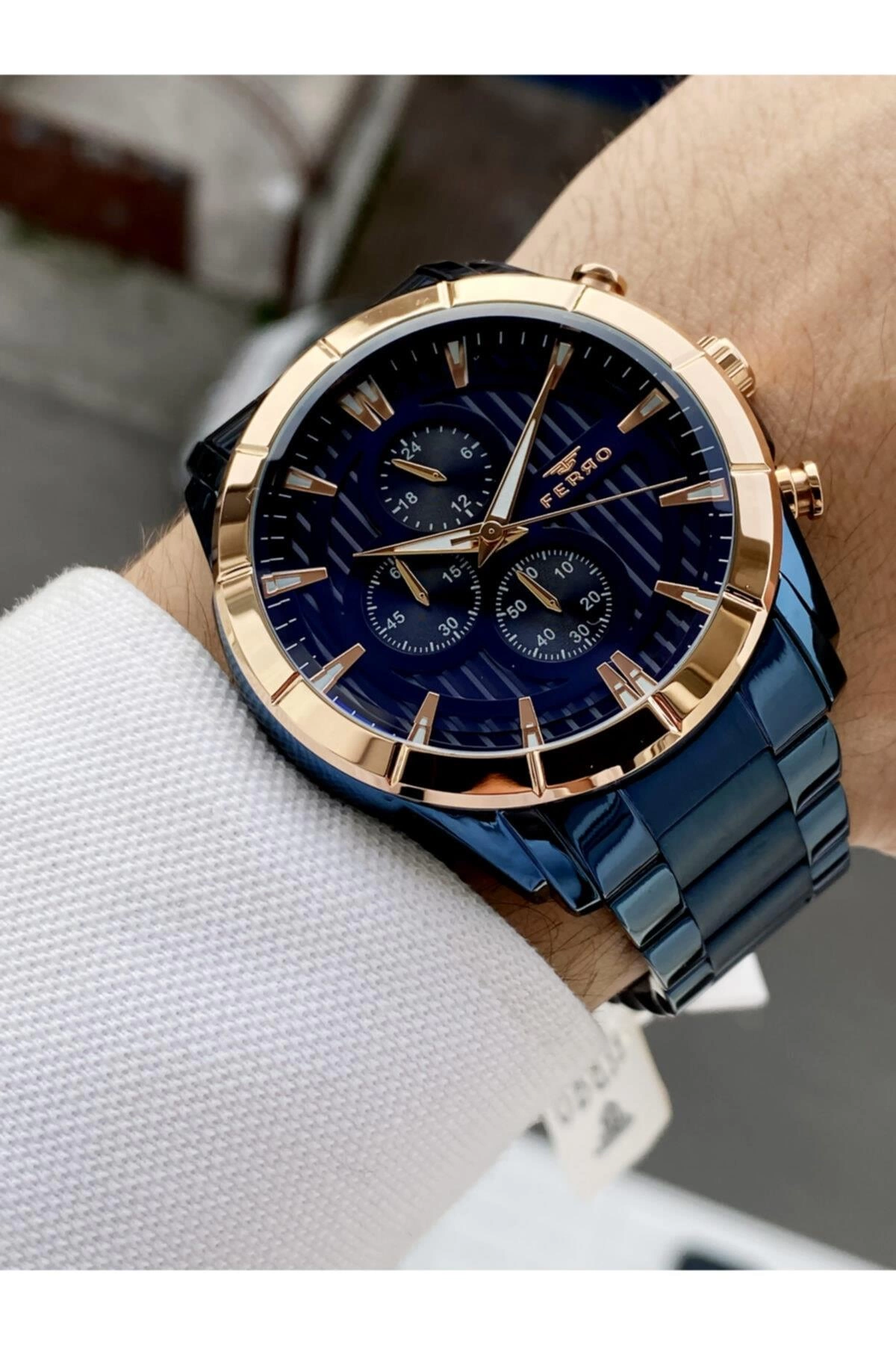 FM3889-C3 Ferro İç Fonksiyonları Aktif Chronograph 30 Mt Suya Dayanıklı Erkek Kol Saati