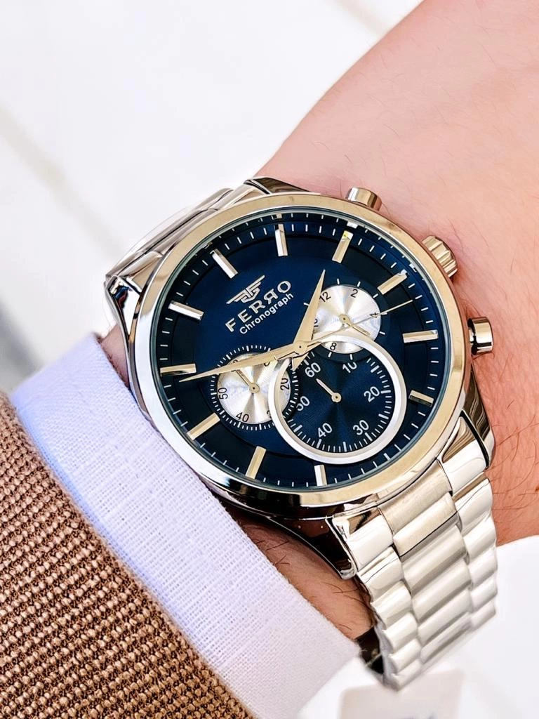 KM.0417.B Ferro İç Fonksiyonları Aktif Chronograph 30 Mt Suya Dayanıklı Erkek Kol Saati