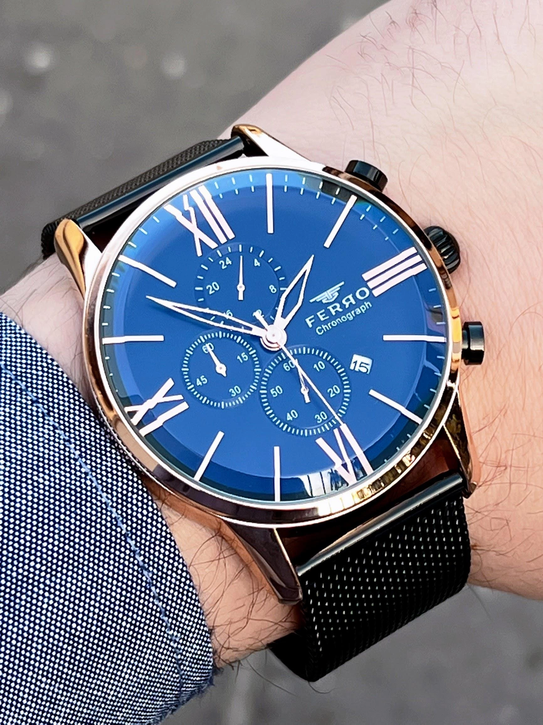 NS.F452-A1 Ferro İç Fonksiyonları Aktif Chronograph 30 Mt Suya Dayanıklı Erkek Kol Saati