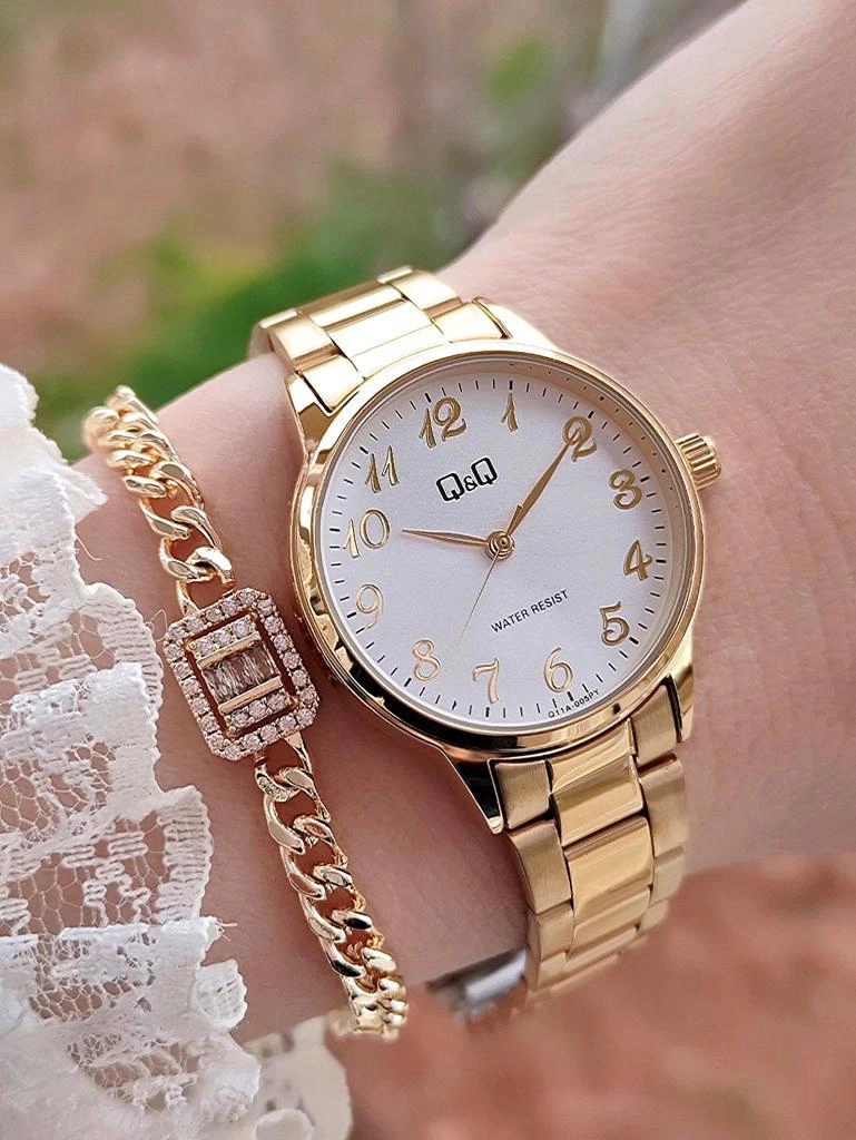 QQ.X6Q Vintage Retro Model Suya Dayanıklı Çelik Analog Kol Saati+Bileklik