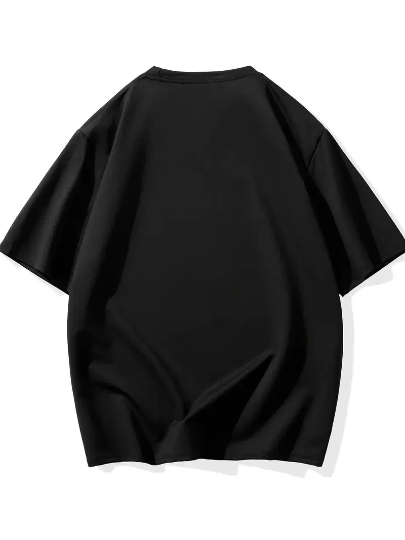 Neden Bana Bakıyorsun? Komik Kedi Grafik Tişört - Dijital Baskılı Siyah Bol Kesim Streetwear Tişört, Erkekler için Dört Mevsim Günlük Gömlek - Siyah