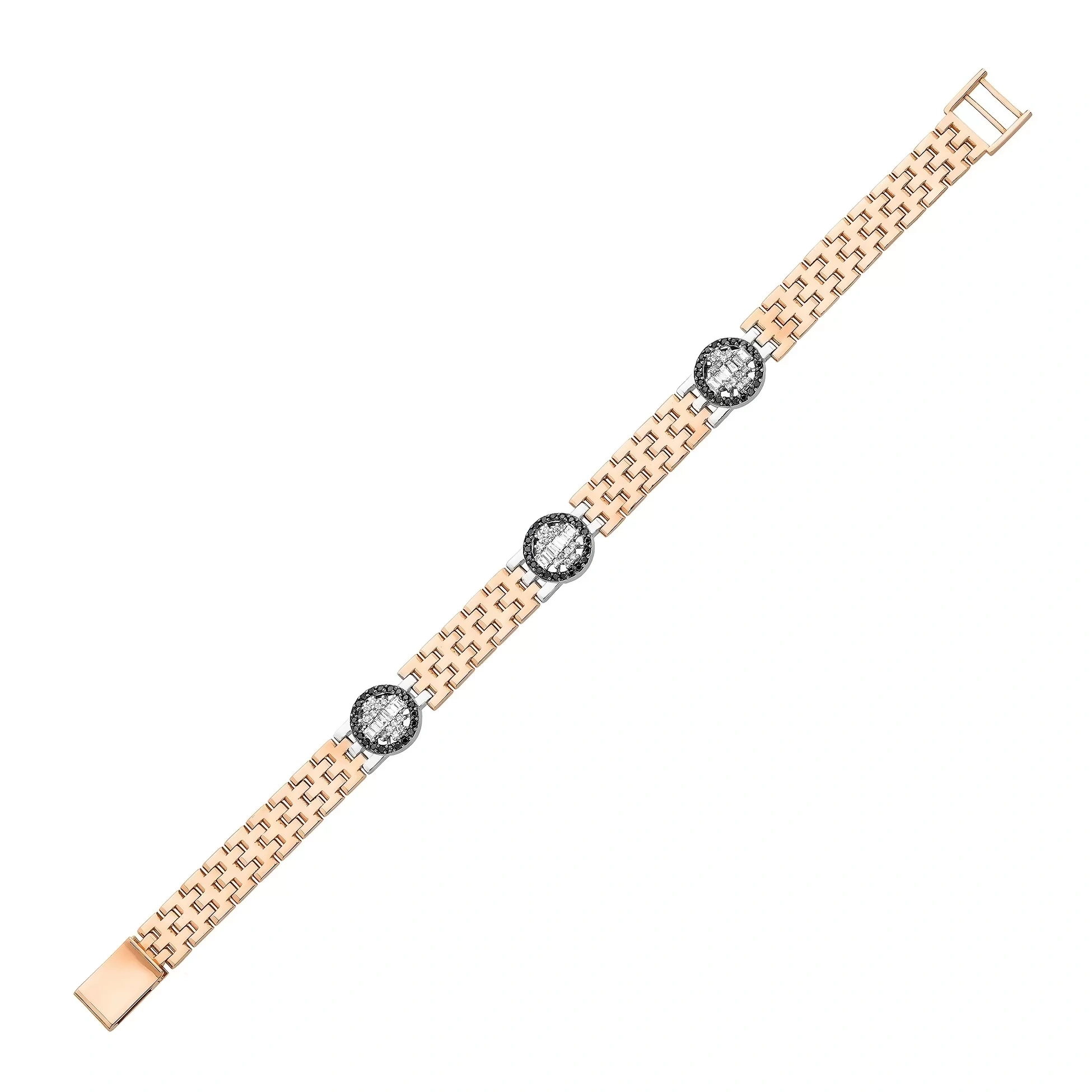 0,75 Ct +0,36 Ct +1,01 Rose&White Gold 14K Pırlanta Bileklik