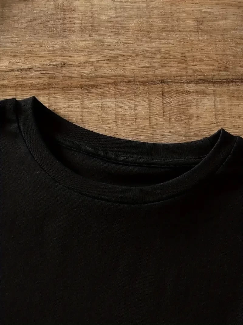20/1 Penye Compack Ayı Baskılı Oversize Bisiklet Yaka Kısa Kol T-shirt - Siyah