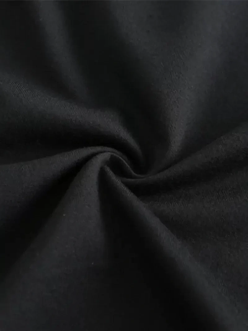 20/1 Penye Compack Baskılı Oversize Kısa Kol Bisiklet Yaka T-shirt - Siyah