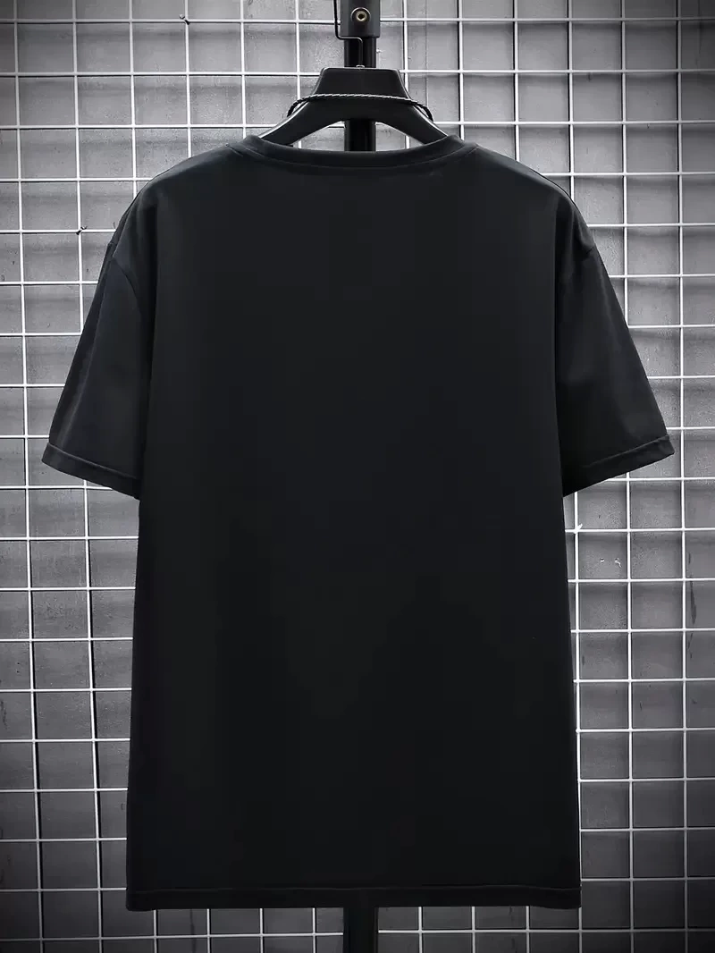 20/1 Penye Compack FUTRE Baskılı Oversize Kısa Kol Bisiklet Yaka T-shirt - Siyah