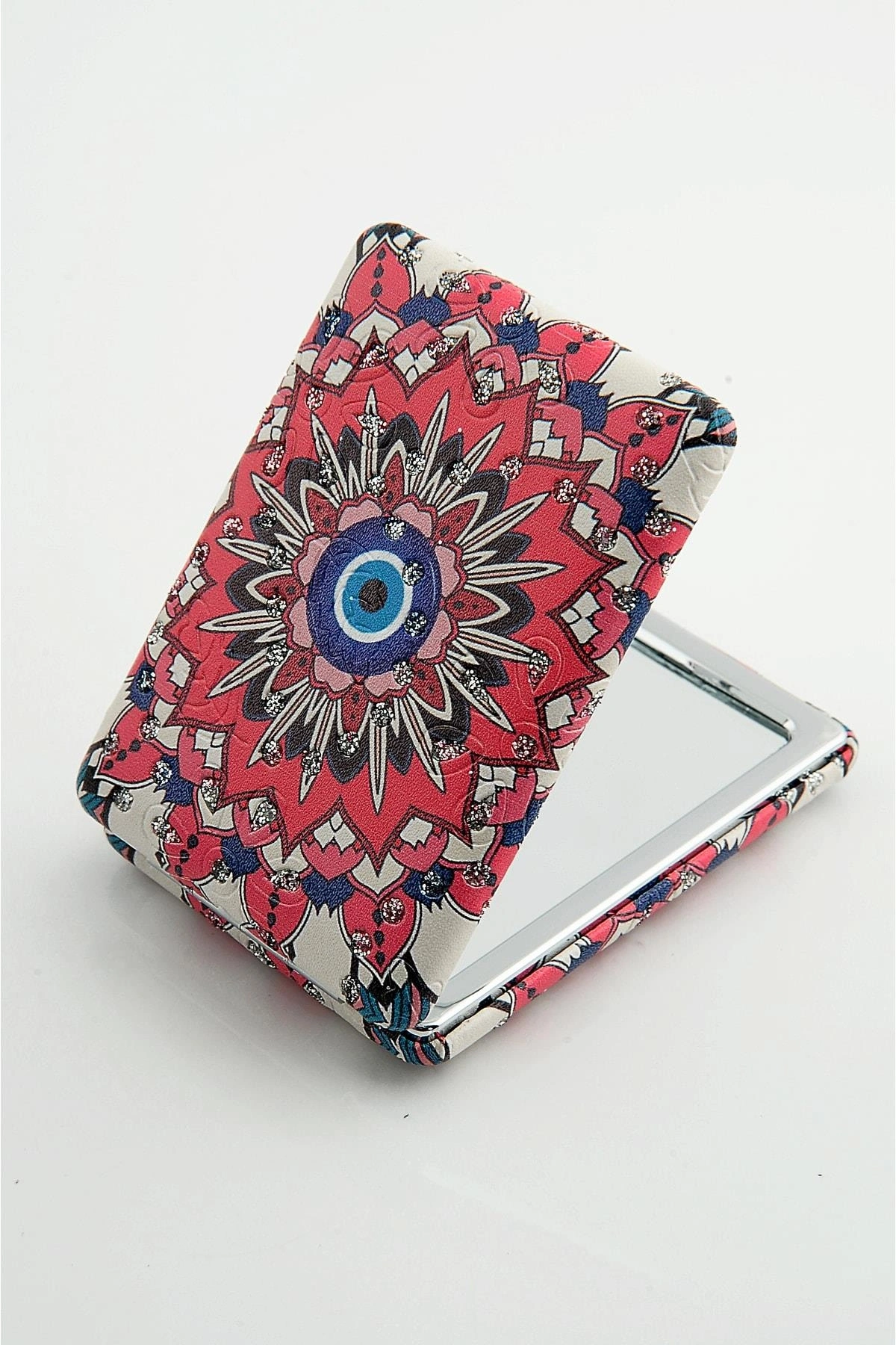 Nazar Figürlü Otantik Desenli Küçük Cep Makyaj Aynası