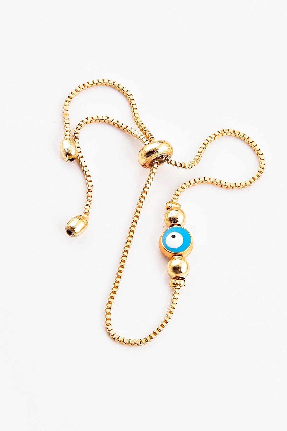 Nazar Tasarımlı Boncuklu Asansör Kapamalı Bileklik