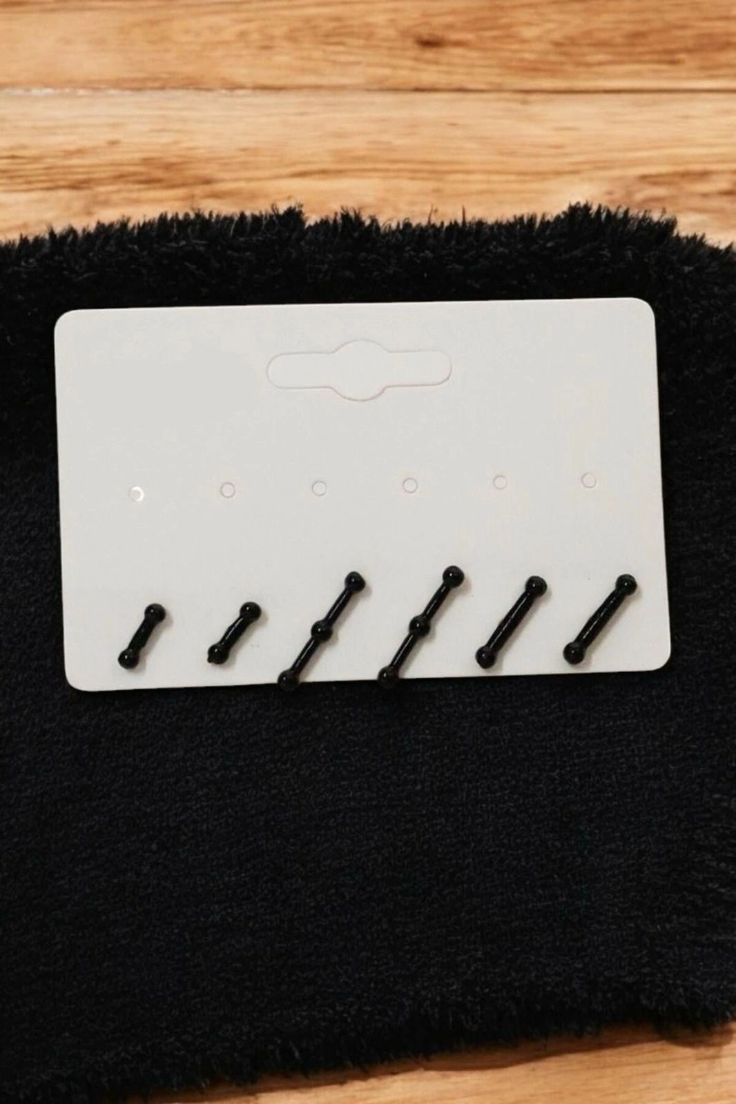 Özel Tasarımlı Siyah Renkli 3lü Küpe Seti