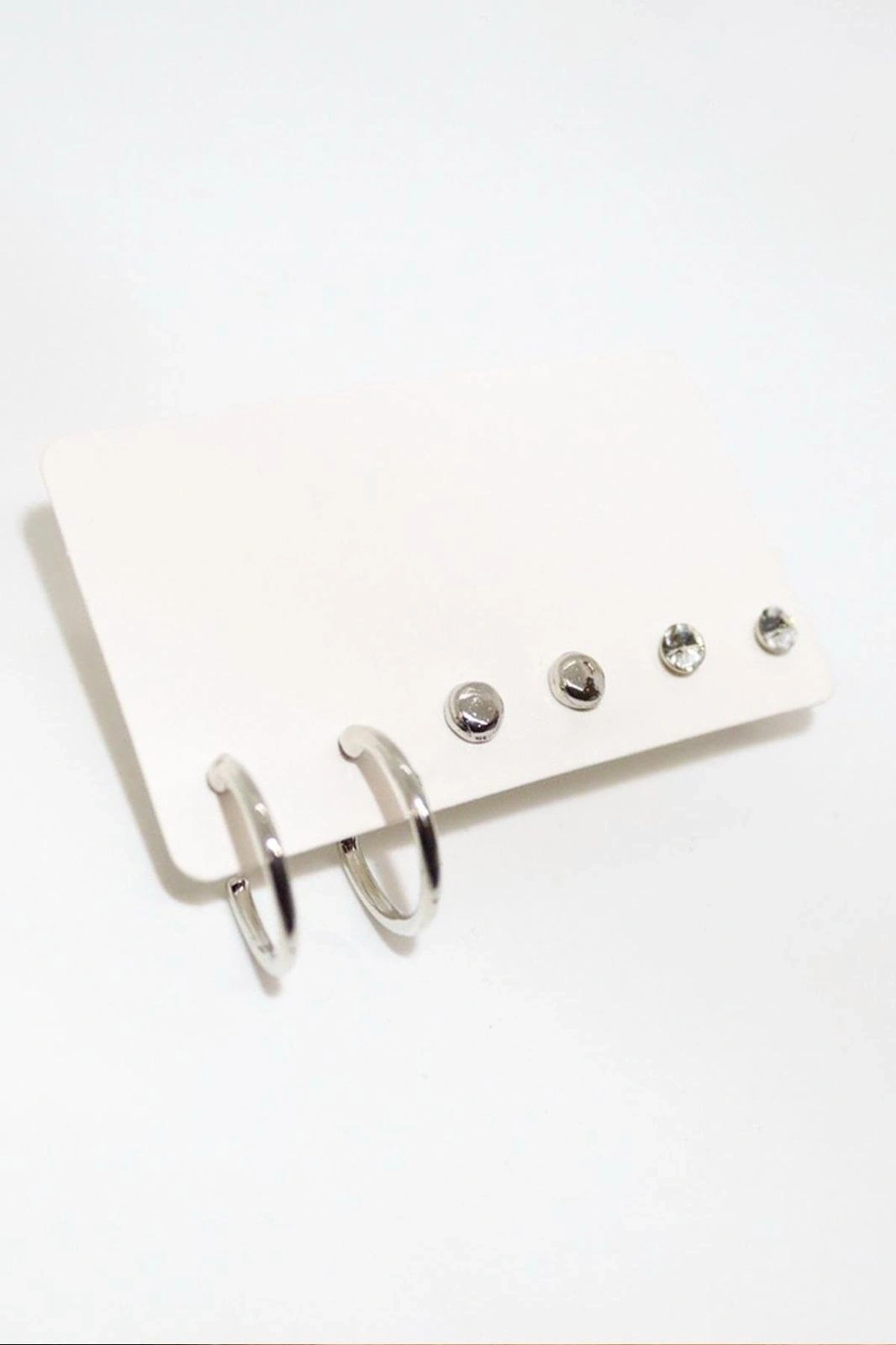 Halka Tektaş Top Küpeli 3lü Küpe Seti