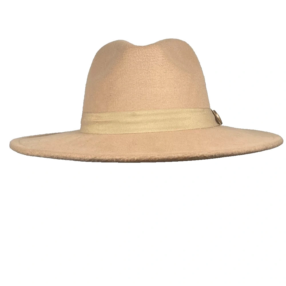 İsme Özel Panama Fötr Şapka - AB01004 - Açık Kahverengi
