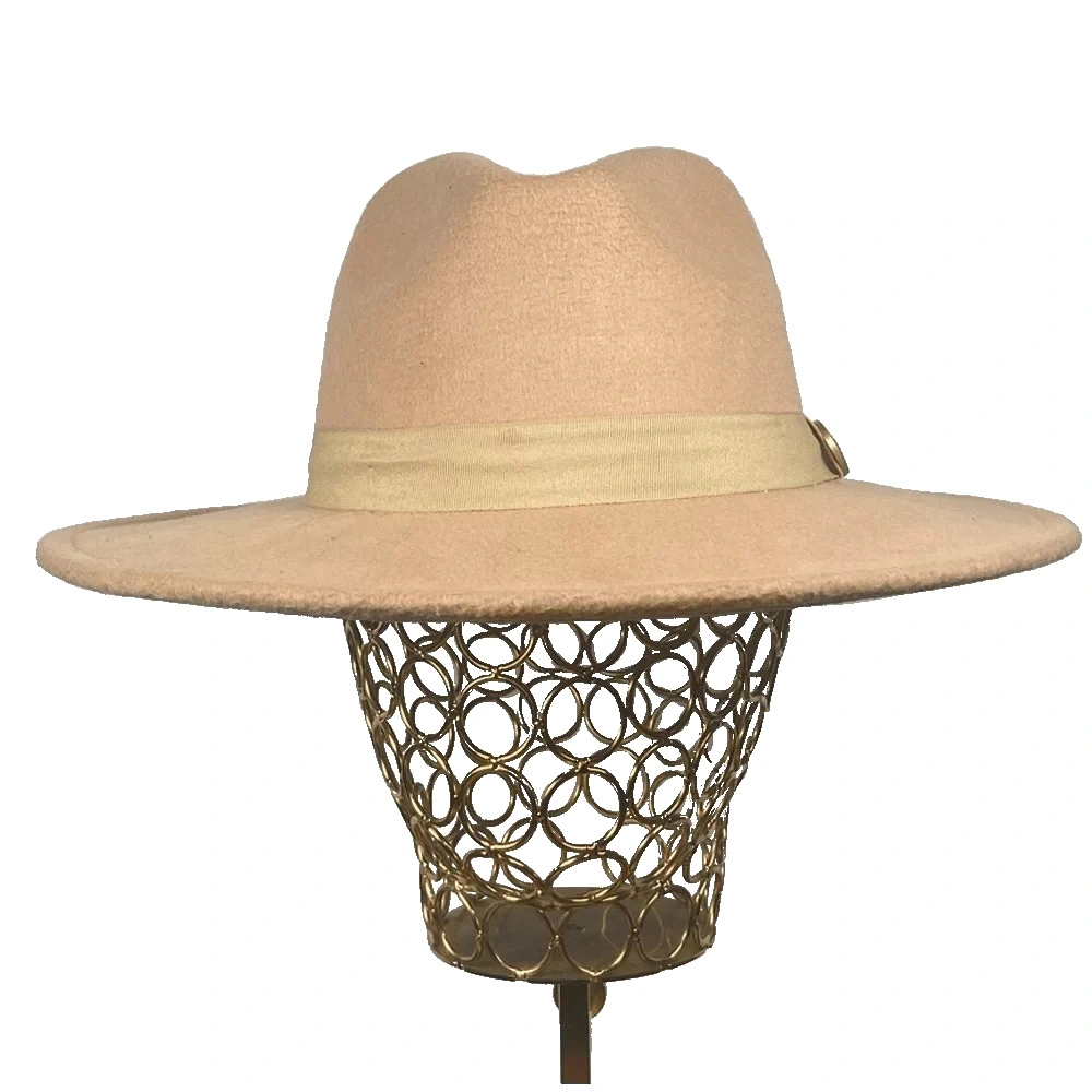 İsme Özel Panama Fötr Şapka - AB01004 - Açık Kahverengi