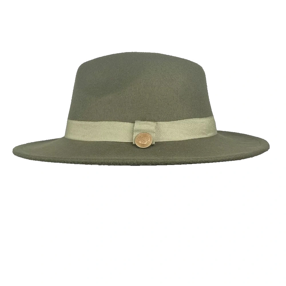 İsme Özel Panama Fötr Şapka - AB01004 - Haki