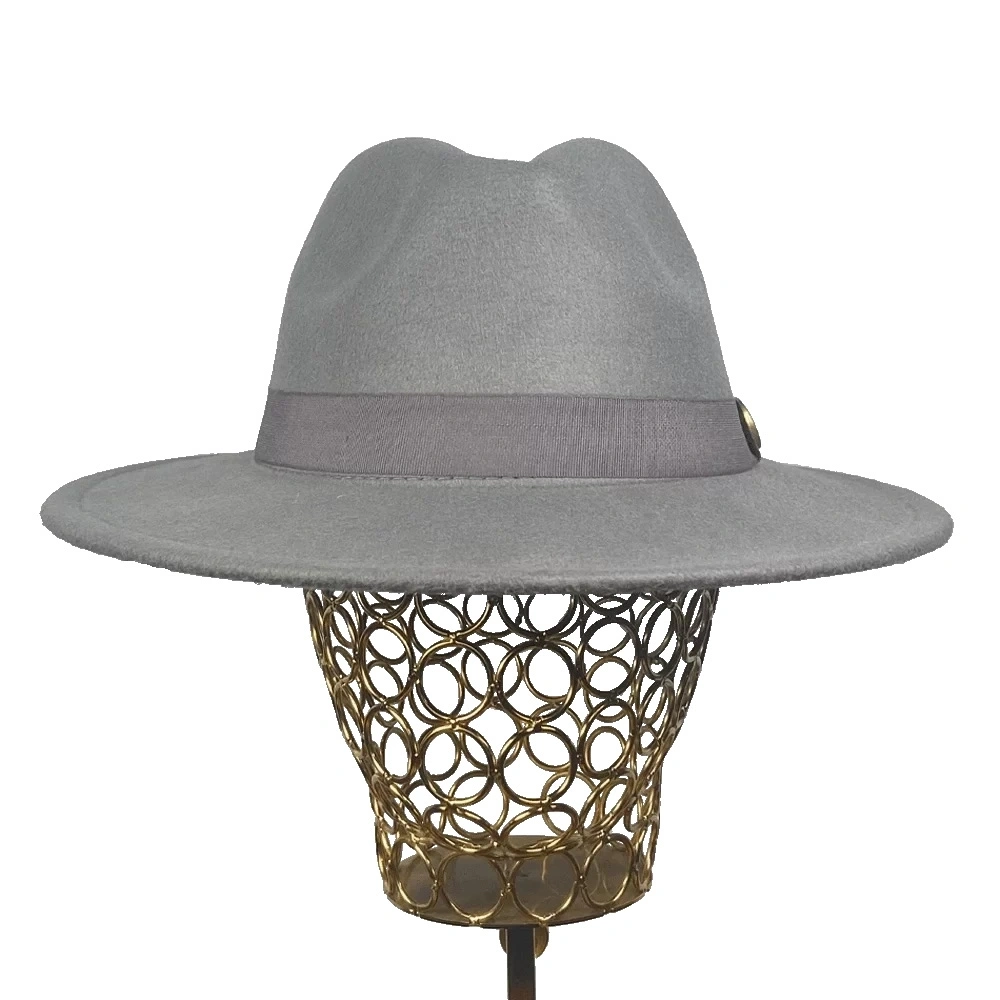 İsme Özel Panama Fötr Şapka - AB01004 - Gri