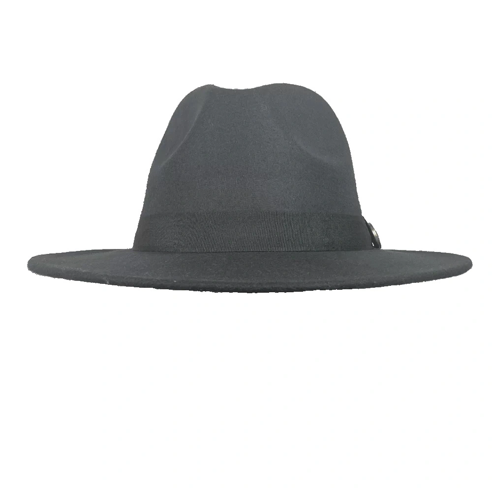 İsme Özel Panama Fötr Şapka - AB01004 - Siyah