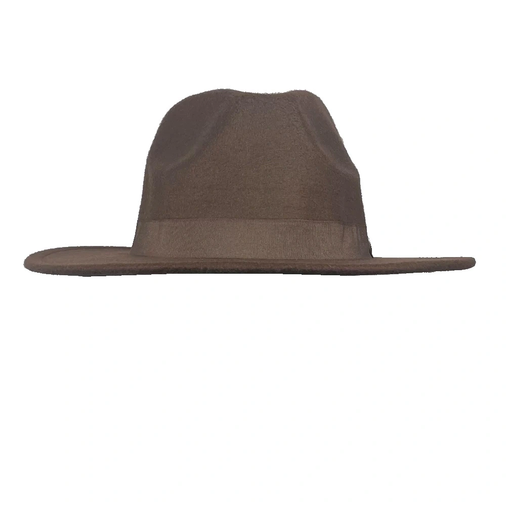 İsme Özel Panama Fötr Şapka - AB01004 - Koyu Kahverengi